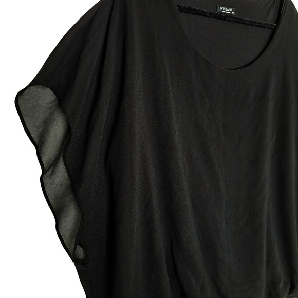 Involand Chiffon Overlay Batwing Sleeve Blouse Women‎ Plus Size 4X Black Top - Picture 6 of 13